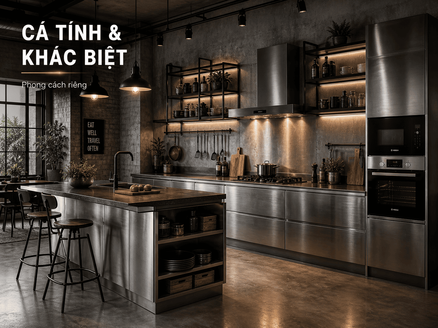 tủ bếp inox